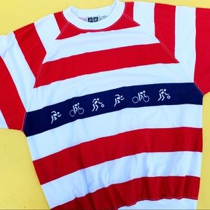 VINTAGE olympic sports 3/4 sleeve pullover top M